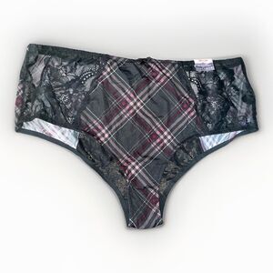 Cacique Mid Waist Cheeky Plaid Lace Strappy Back Underwear Plus Size 18/20
